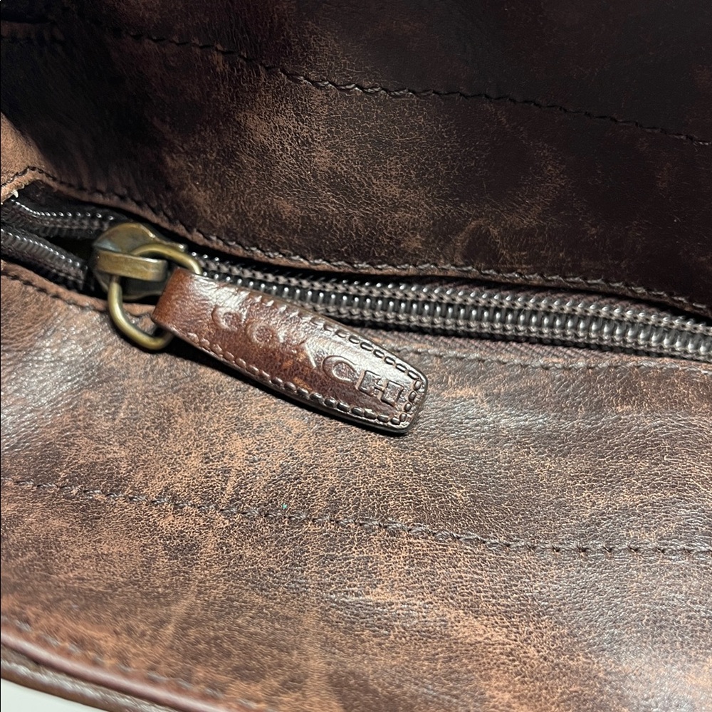 VINTAGE COACH 1997 LEGACY ZIPPER TOP TOTE CALFSKIN LEATHER MADE IN ITALY - Picture 10 of 17